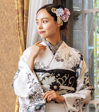 トールサイズ　セミアンティーク振袖フルセット　着付け小物付き トールサイズ セミアンティーク振袖フルセット 着付け小物付き