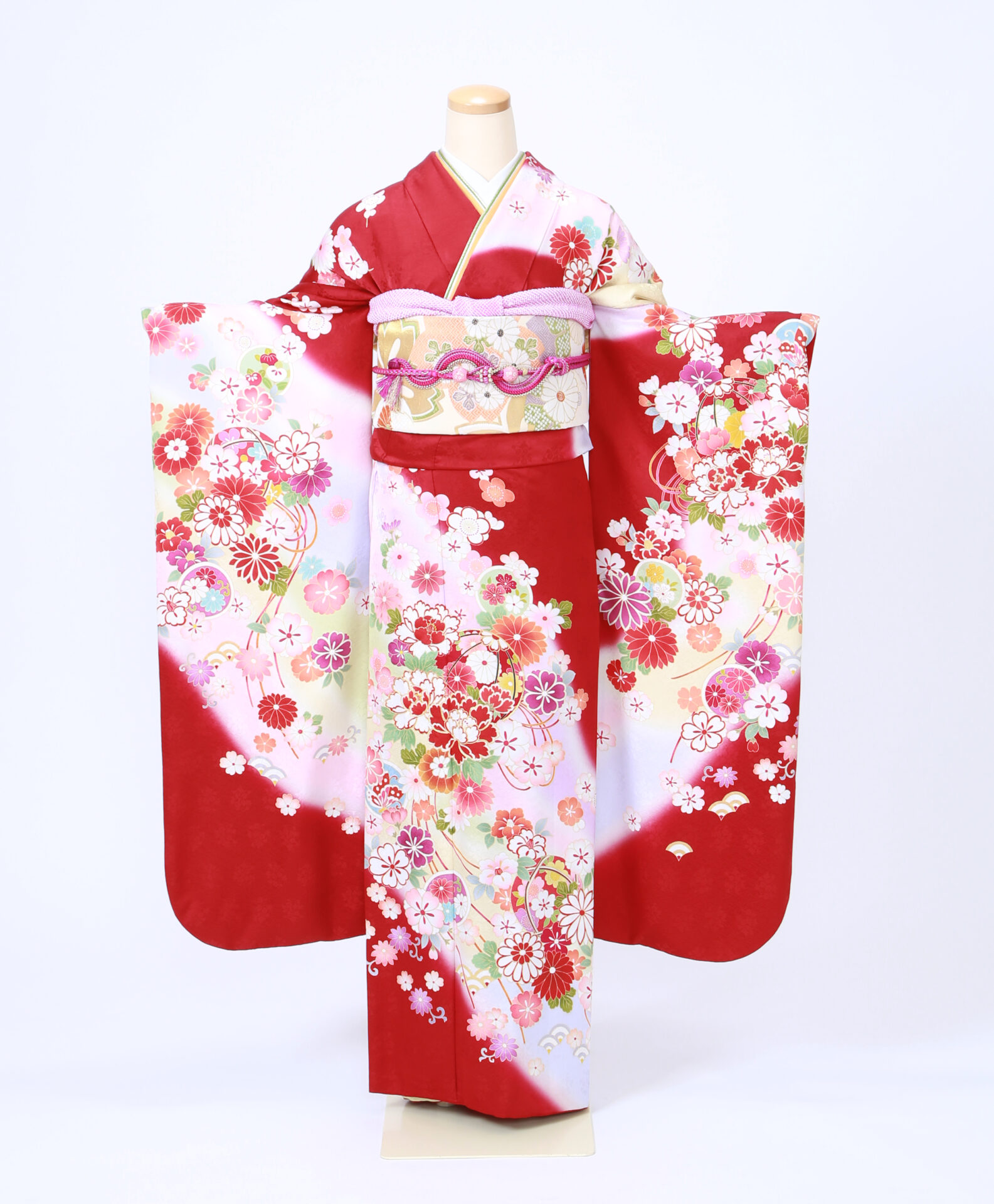 赤色古典柄振袖☆